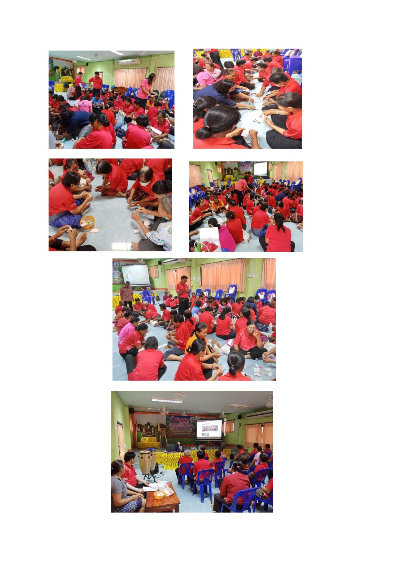 กิจกรรมการทำดอกไม้จันทร์จากล็อตเตอรี่ ของโรงเรียนผู้อายุยืนตำบลบ้านหวาย